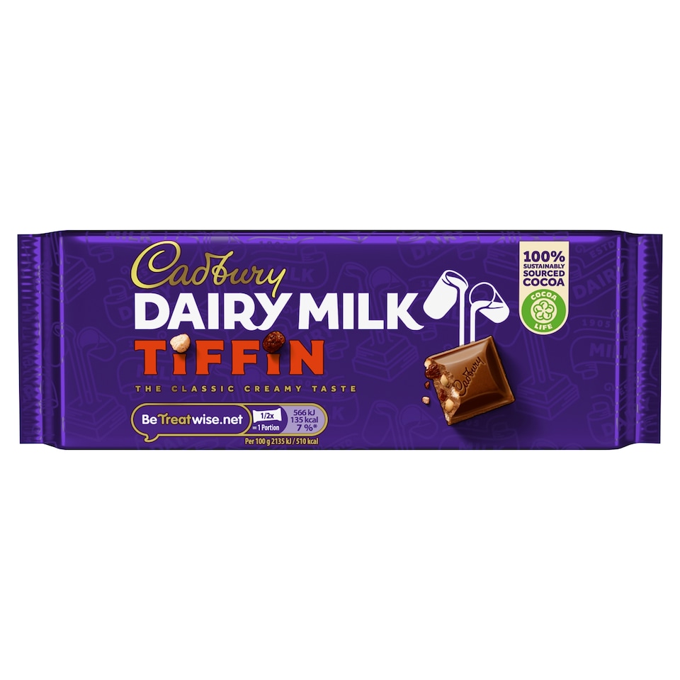 Cadbury Dairy Milk Tiffin Chocolate Bar 53g