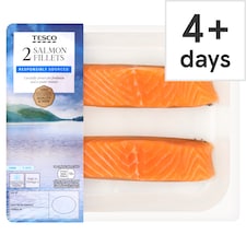 Tesco Salmon Fillets Skin On & Boneless 220G