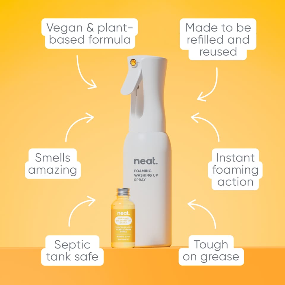 image 1 of Neat Foaming Washing Up Spray Starter Pack Mango & Fig 30Ml