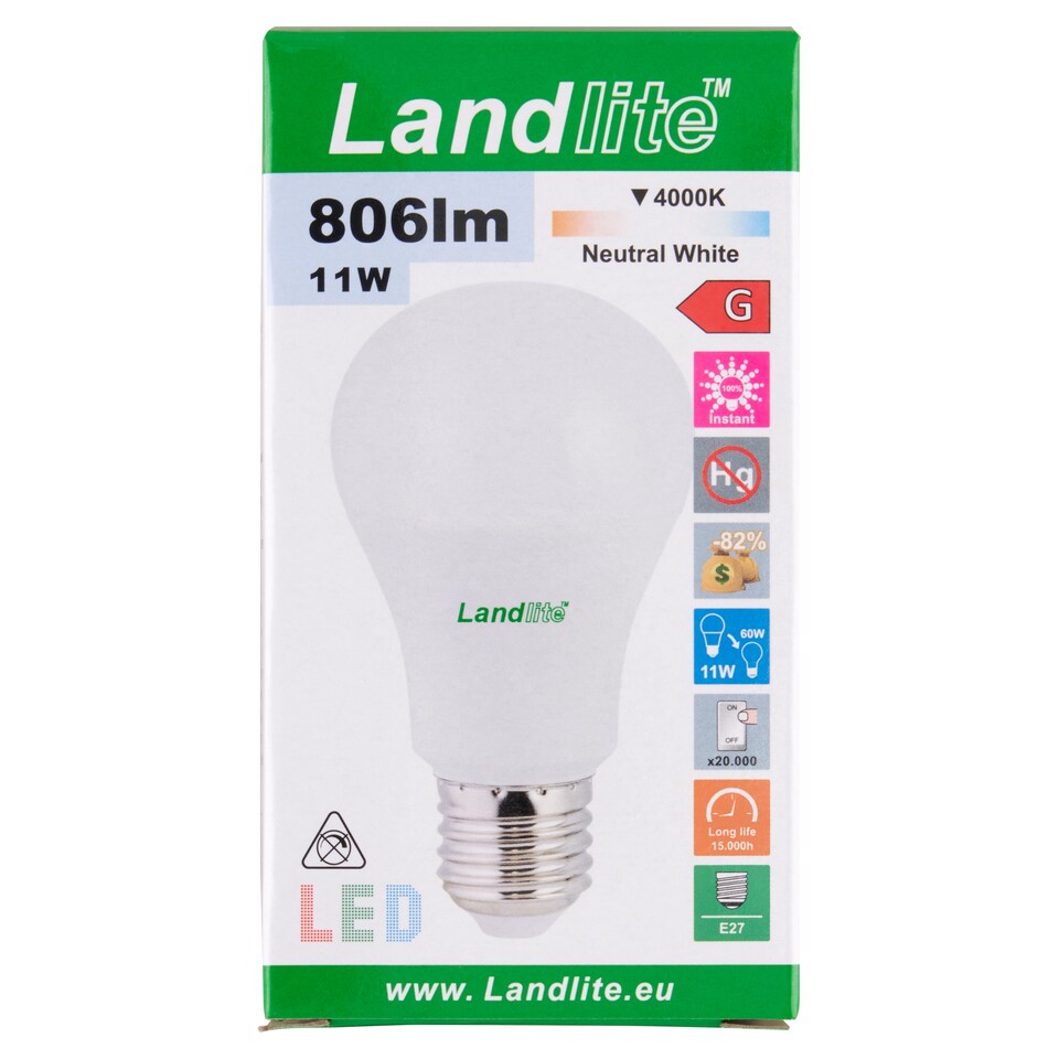 Landlite E27 806 lm 11 W L03 4000K LED izzó 1. kép