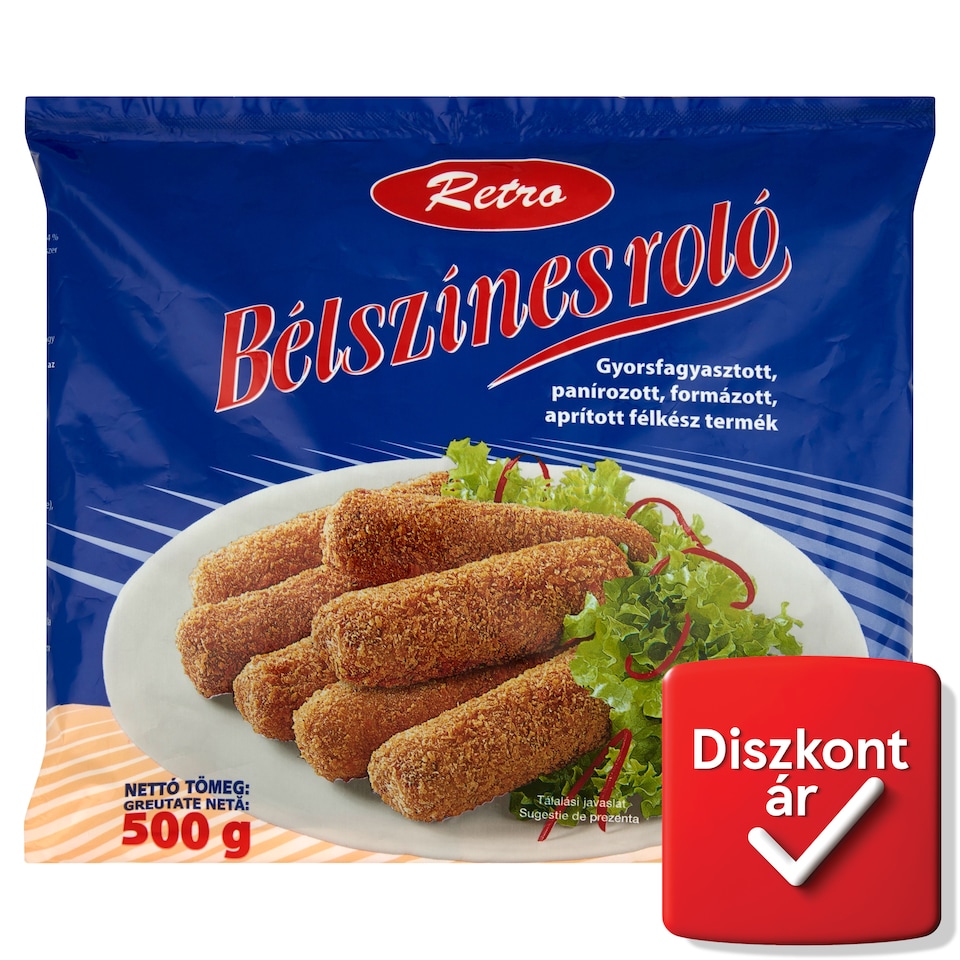 Retro gyorsfagyasztott, panírozott bélszínes roló 500 g  1. kép