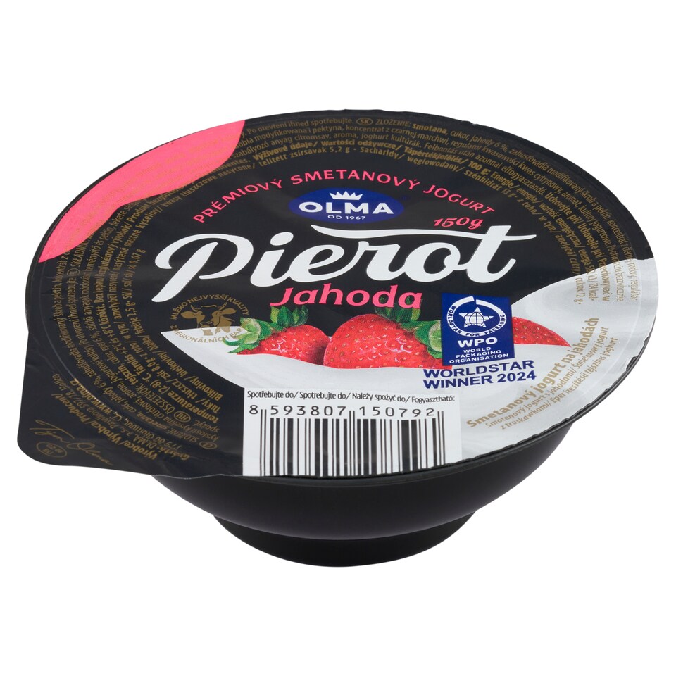 Obrázek 1 pro produkt Olma Pierot Smetanový jogurt na jahodách 150g