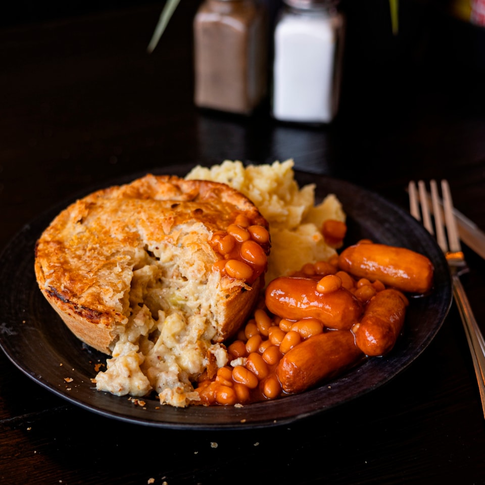 image 1 of Pieminister The Old Skool Banger Cumberland sausage, vintage Cheddar, onion & potato pie 255g