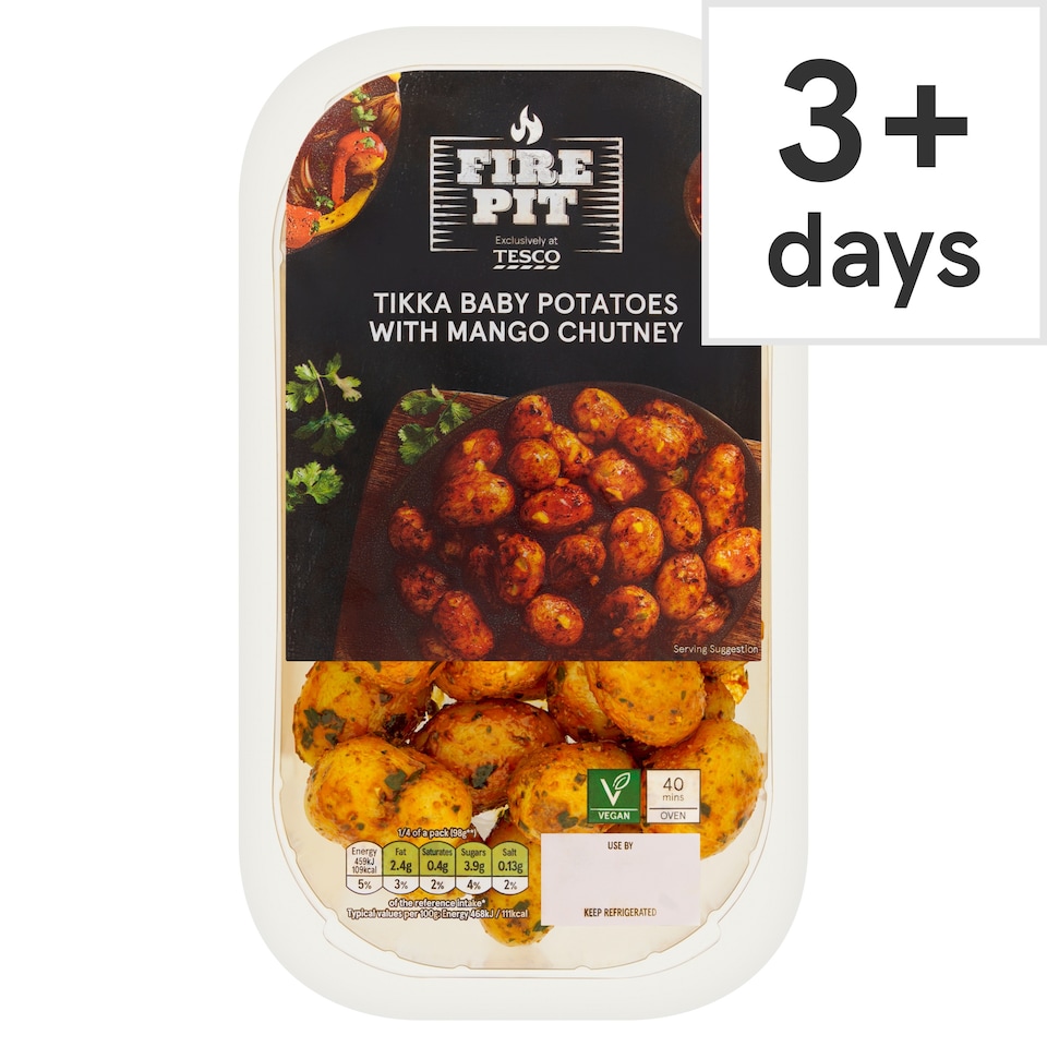 Tesco Fire Pit Tikka Baby Potatoes With Mango Chutney 500g