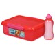 image 1 of Sistema Pink Rectangle Lunch Box 2L with Water Bottle 330ml