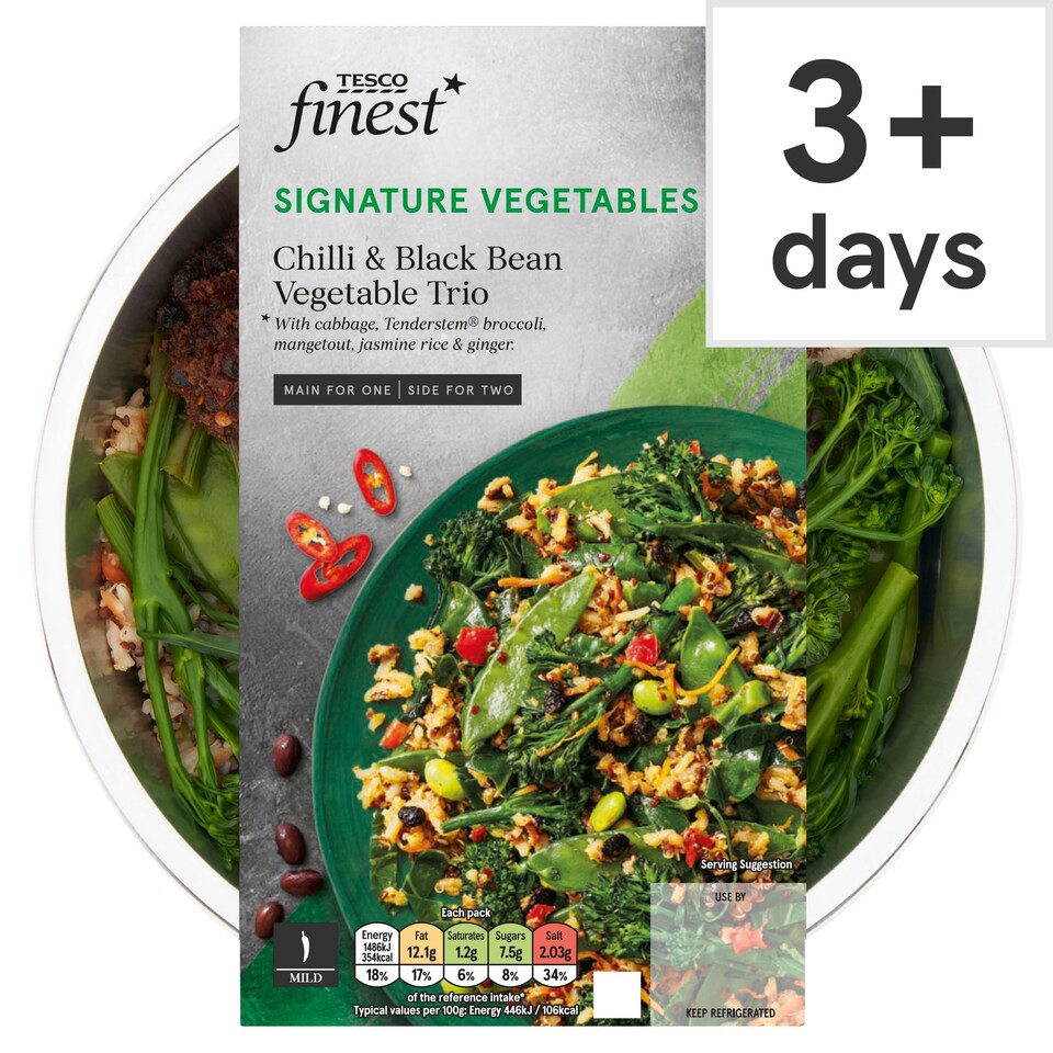 Tesco Finest Chilli & Black Bean Vegetable Trio 380G Tesco Groceries