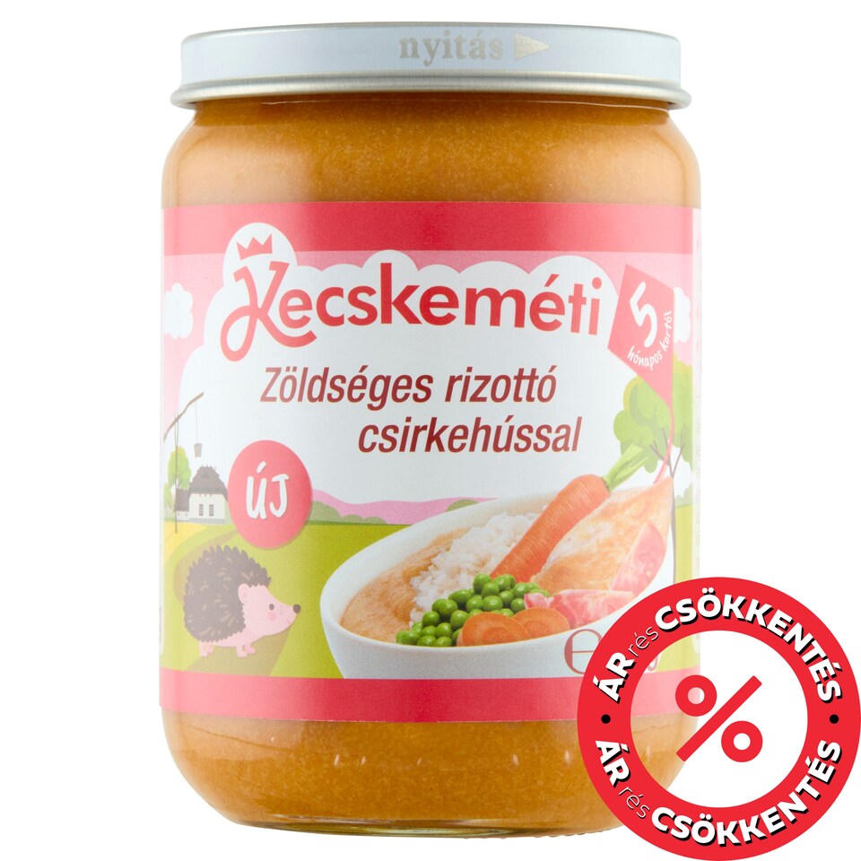 Kecskeméti zöldséges rizottó csirkehússal bébiétel 5 hónapos kortól 190 g