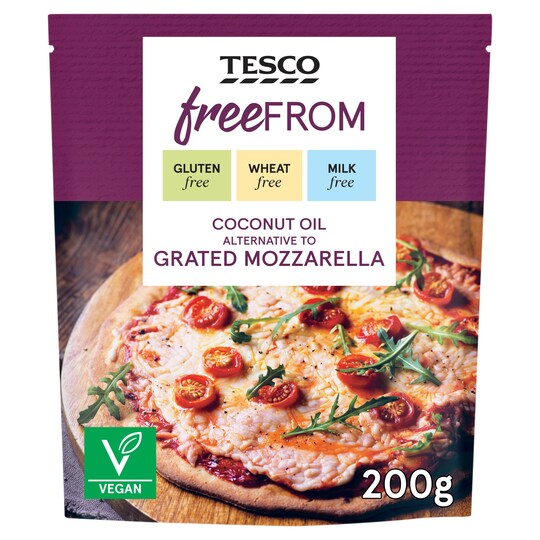 Tesco Free From Coconut Oil Alternative To Grated Mozzarella 200G