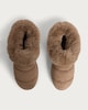 image 2 of F&F Faux Fur Trim Quilted Slippers in Brown