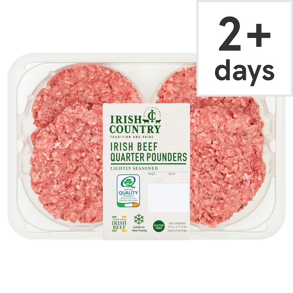 IRISH COUNTRY IRISH BEEF QUARTER POUNDERS 454g