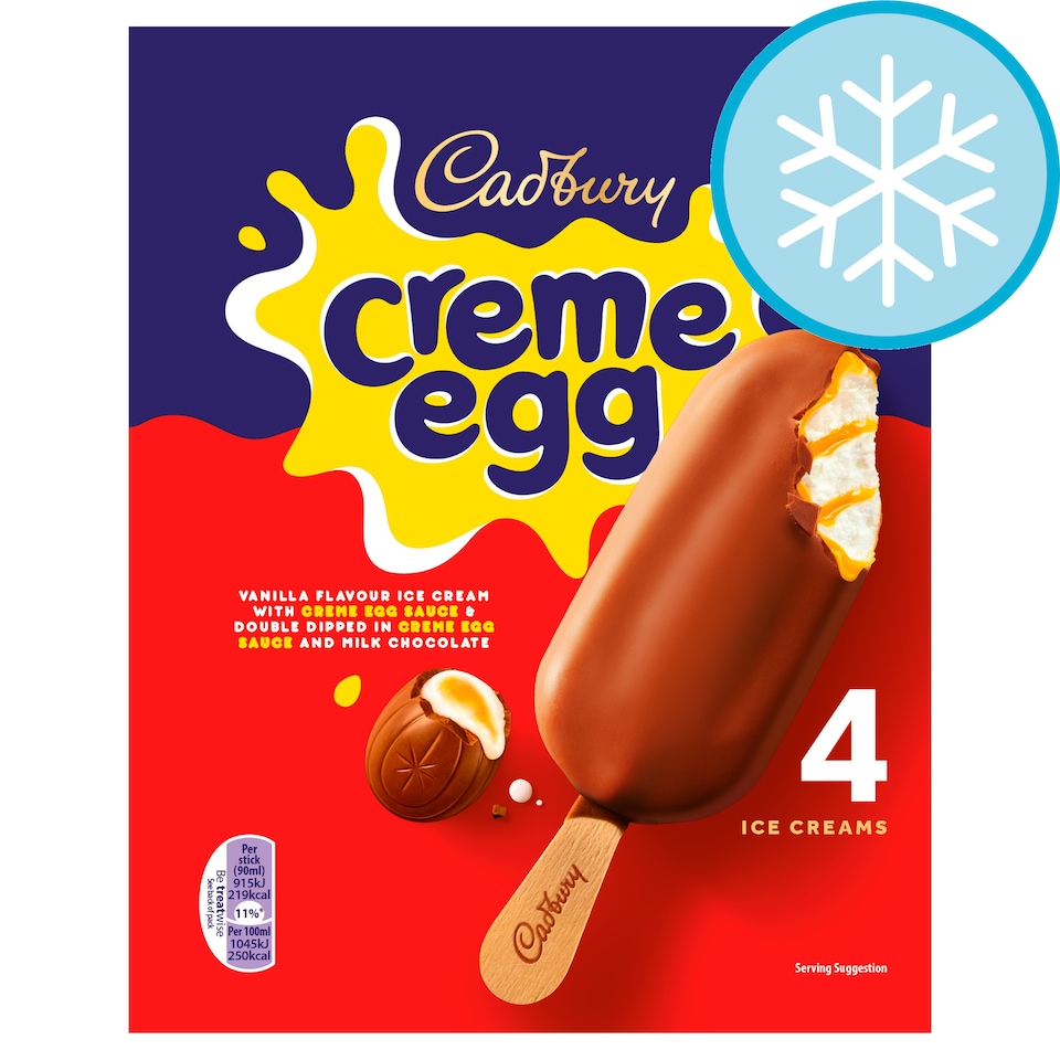 Cadbury Creme Egg Ice Cream Sticks 4x90ml