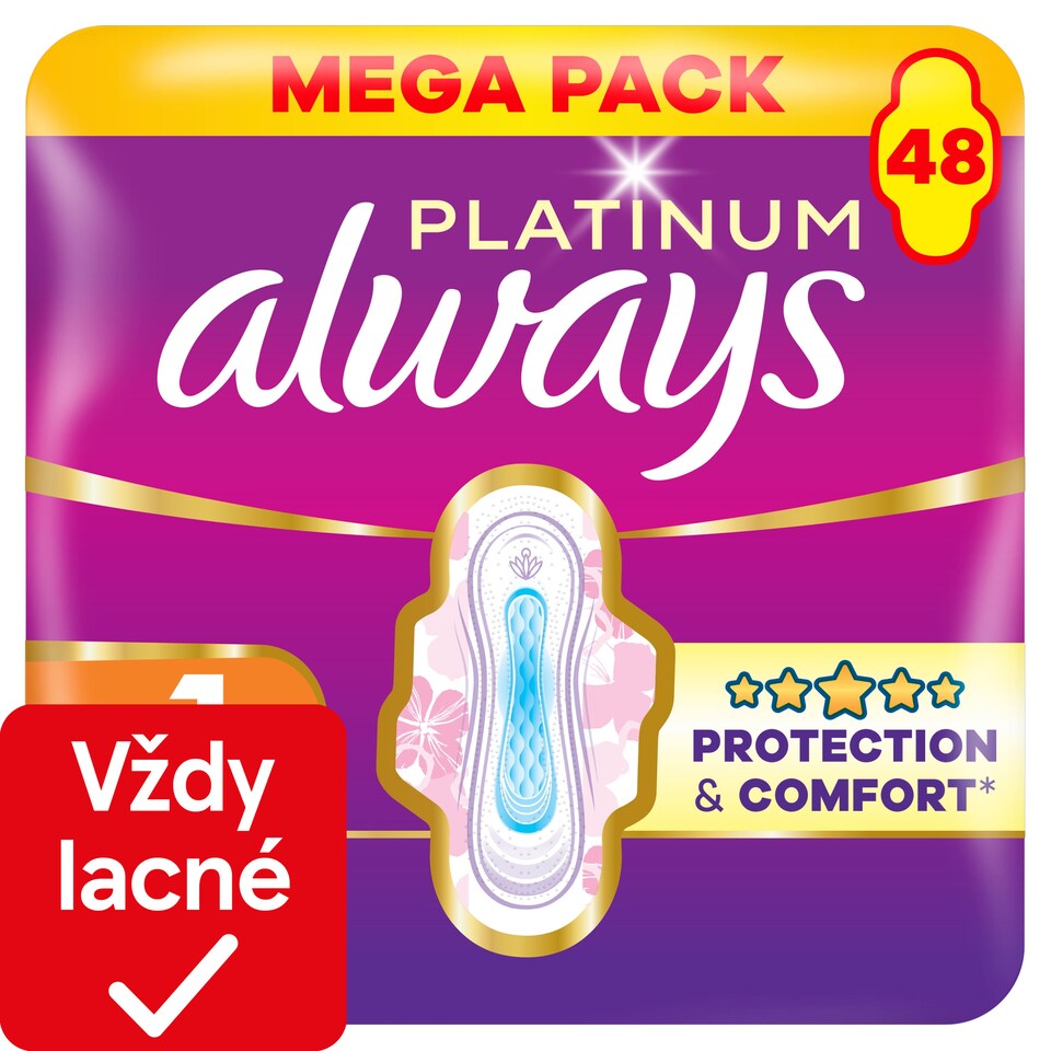 image 1 of Always Platinum Sanitary Towels Normal (Size 1) 48 Pads