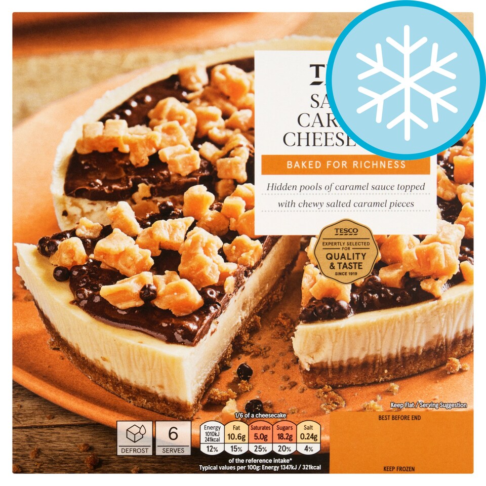 Tesco Salted Caramel Cheesecake 450G Tesco Groceries