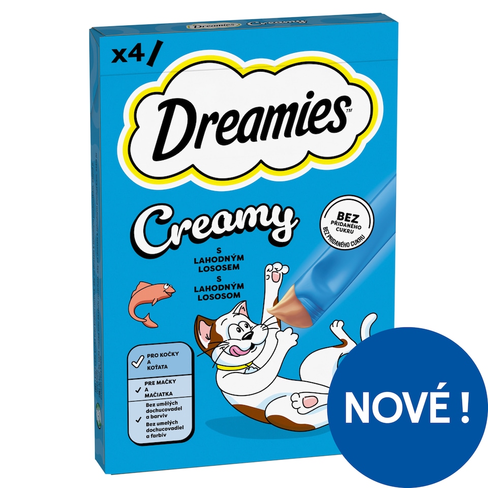 Dreamies Creamy s lahodným lososem 4 x 10g (40g)