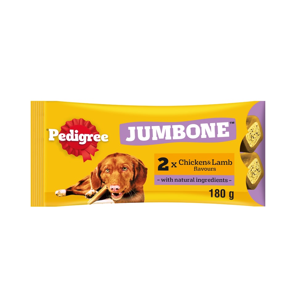 image 1 of Pedigree Jumbone Medium Dog Treats Chicken & Lamb 2 Chews 180g