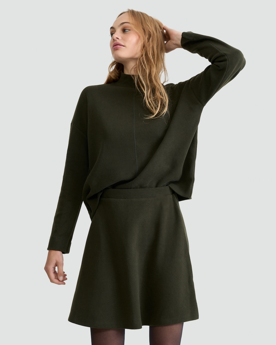 image 1 of F&F High Neck Seam Detail Co-ord Jumper in Olive