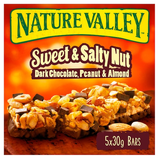 Nature Valley Sweet And Salty Nut Dark Chocolate Bar 5X30g Tesco