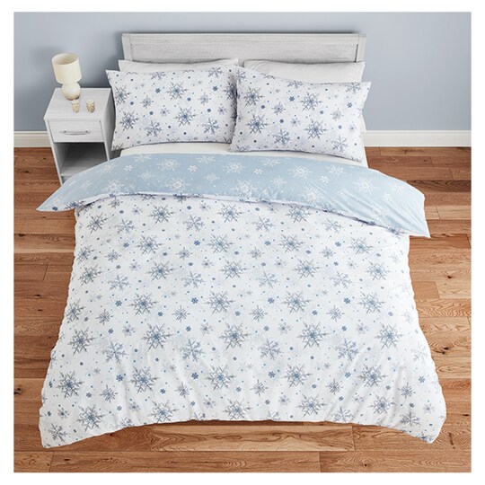 Tesco Snowflake Duvet Set Double Tesco Groceries