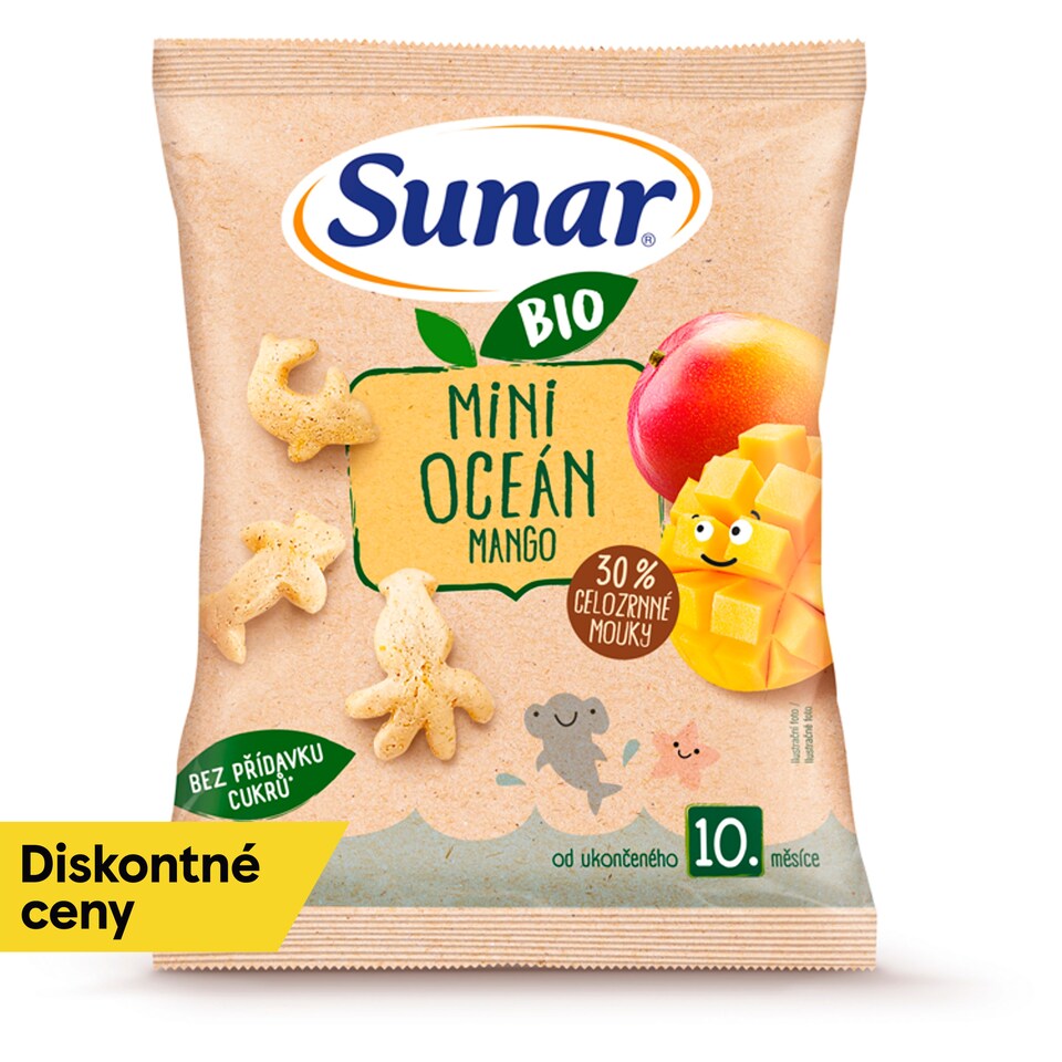 obrázok 1 z Sunar BIO detské chrumky mini oceán mango 10m+, 18 g