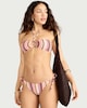 image 2 of F&F Striped Tie Side Bikini Bottoms in Multi Pink