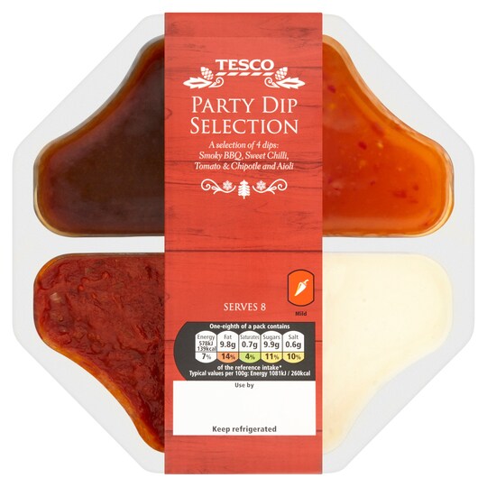 Tesco Party Dip Selection 428G Tesco Groceries