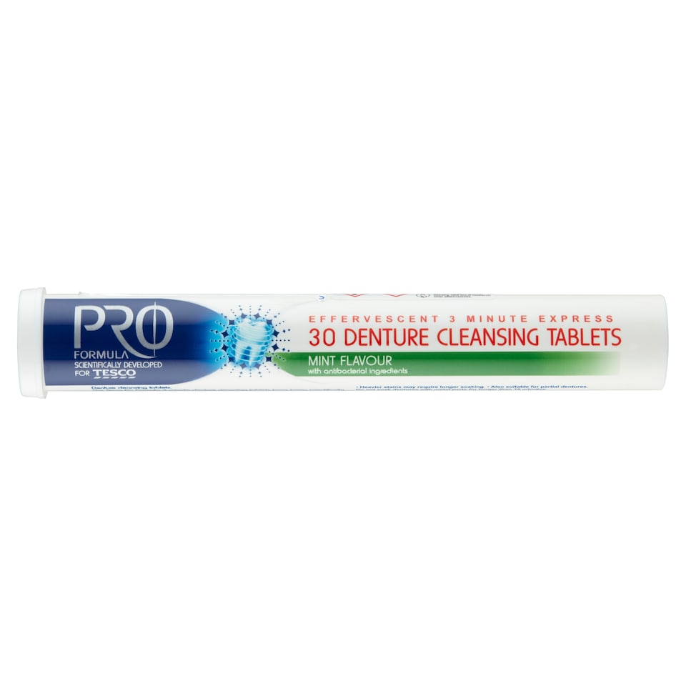 Tesco Pro Formula Denture Cleansing Tablets Mint Flavour 30 pcs
