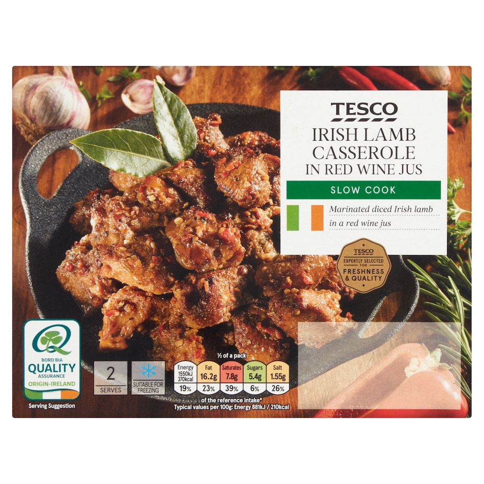 Tesco Irish Lamb Casserole In Red Wine Jus 450G