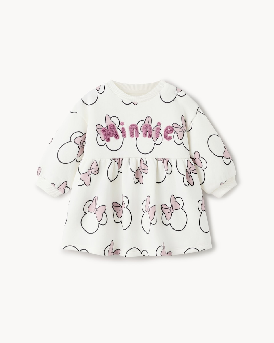 image 1 of Disney Minnie Mouse Cotton Rich Sweat Dress in White