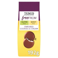 Tesco Free From Enrobed Vanilla Cookies & Cream Biscuits 192g