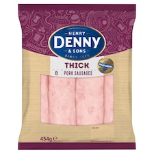 Denny Thick Pork Sausages 8'S 454G