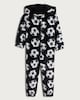 image 1 of F&F Boys Fleece Football Print Hooded Onesie in Black