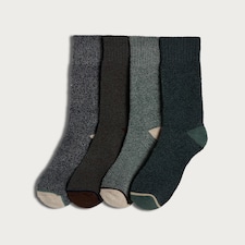Weatherproof 4-Pack Textured Thermal Socks in Green