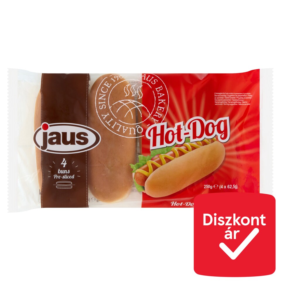 Jaus hot dog kifli 4 x 62,5 g (250 g)