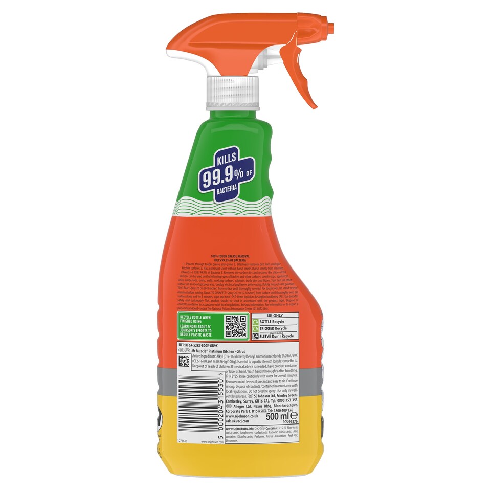 image 1 of Mr Muscle Platinum Kitchen Cleaning Spray 500ml