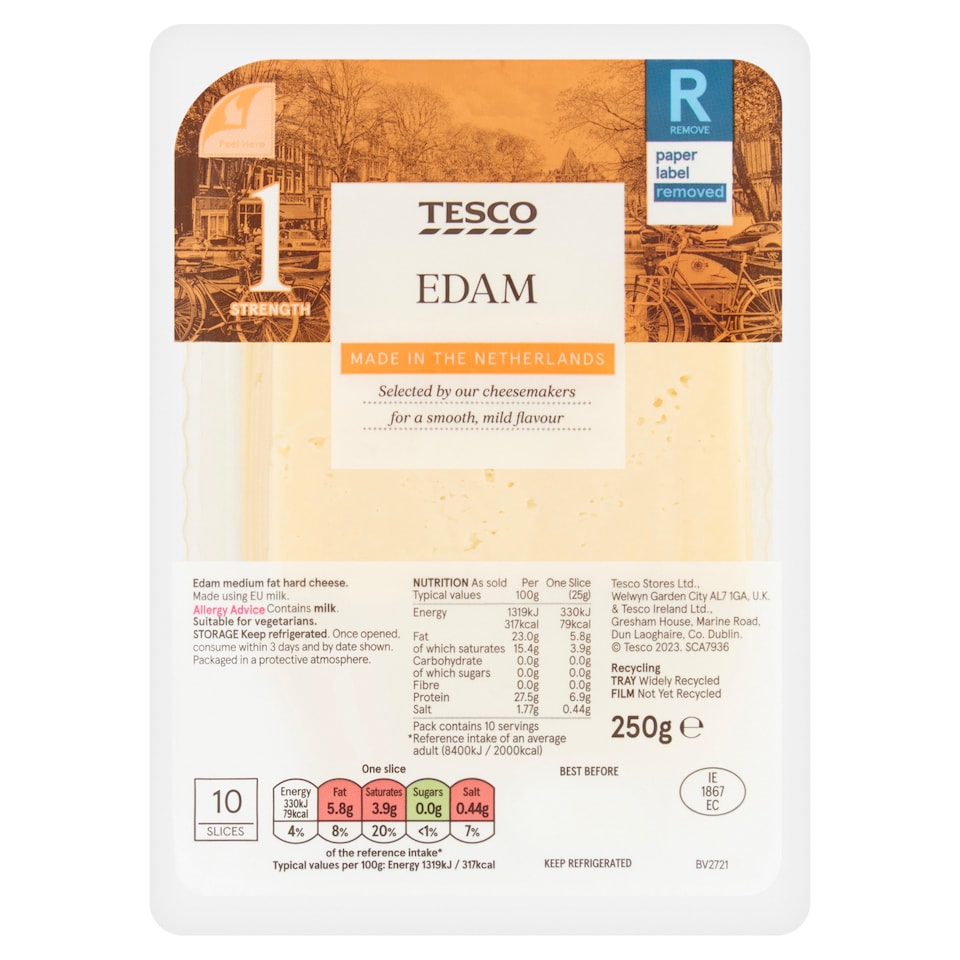 Tesco Edam Slices 250G