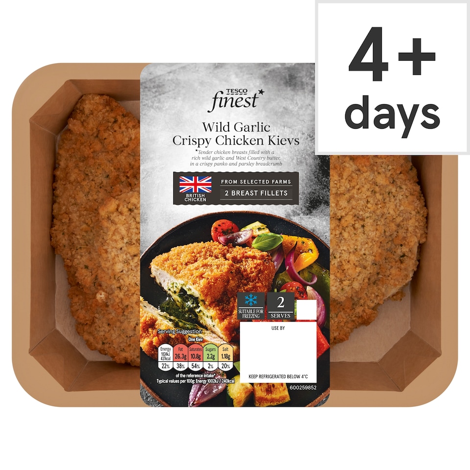 TESCO finest Wild Garlic Crispy Chicken Kievs 386g