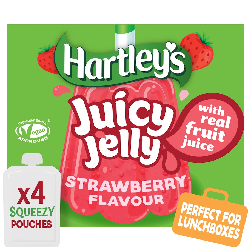 Hartley's Strawberry Jelly Pouch Multipack 4x90g