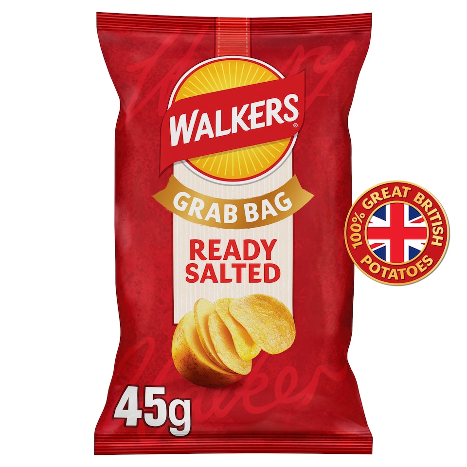 image 1 of Walkers Ready Salted Grab Bag Crisps 45g