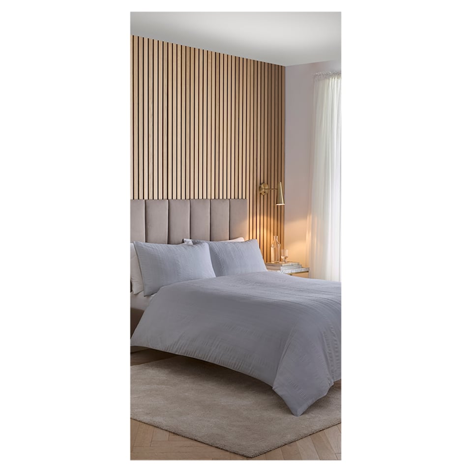  West Park Retreat Silver Seersucker Duvet Set Double