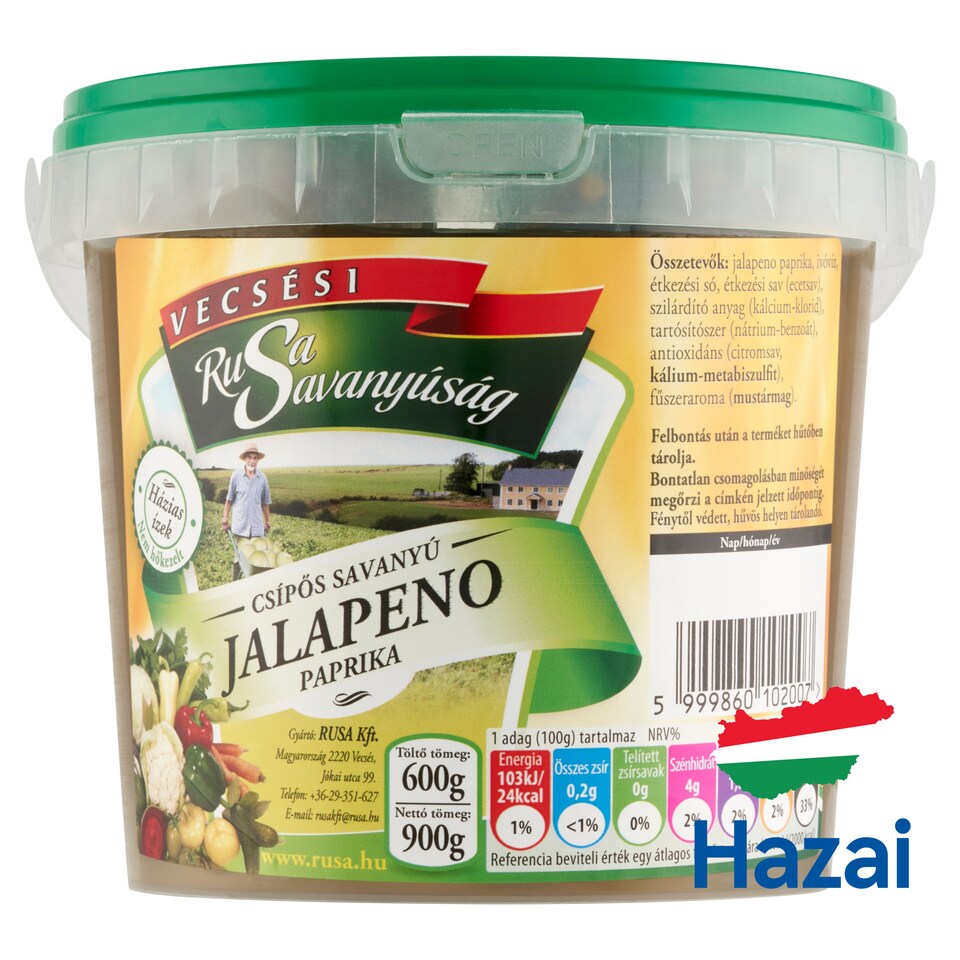 Rusa Savanyúság vecsési csípős savanyú jalapeno paprika 900 g