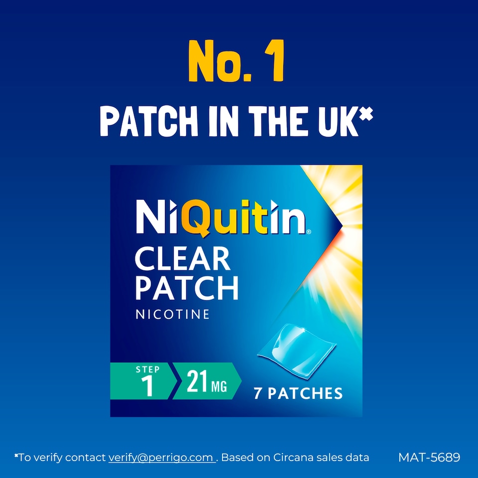image 1 of NiQuitin Clear Patch Stop Smoking Aid 21mg Nicotine Patches 7s