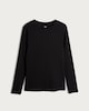 image 4 of F&F Cotton Rich Ribbed Striped Long Sleeved Top in Black