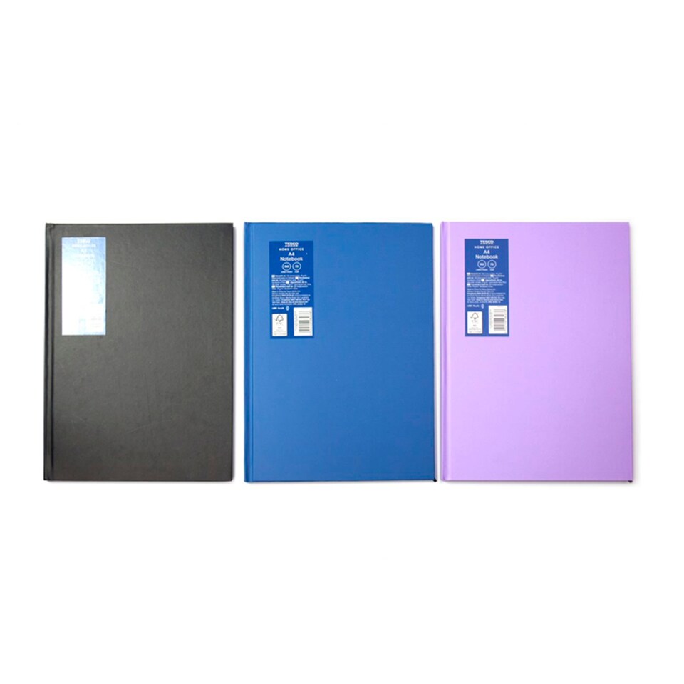 Tesco A4 Casebound Notebook 150 Pages Assorted