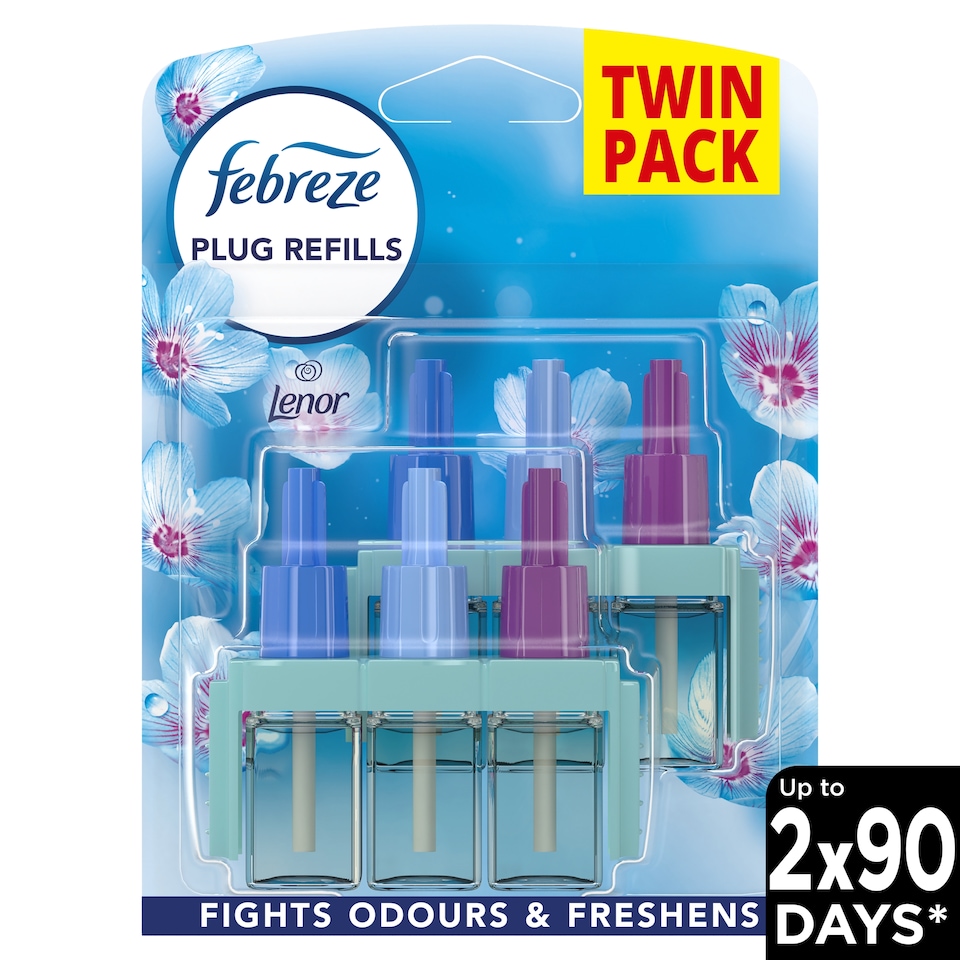 image 1 of Febreze 3volution Plug In Refills Air Freshener Lenor Spring Awakening 2 x 20ml