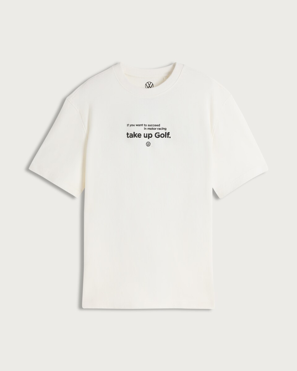 image 1 of Volkswagen Pure Cotton Golf T-Shirt in Cream