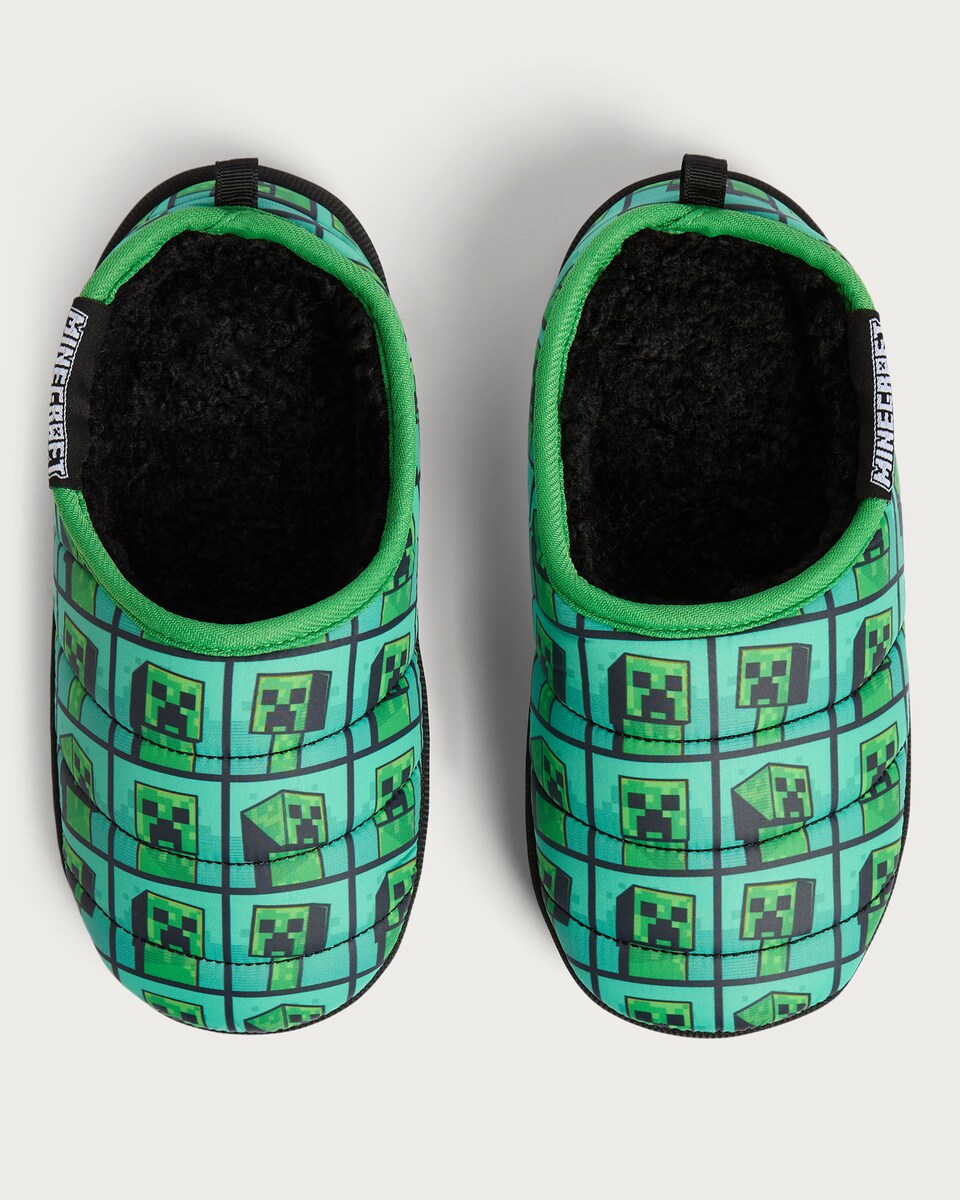 image 1 of Minecraft Quilted Mule Slippers in Multi
