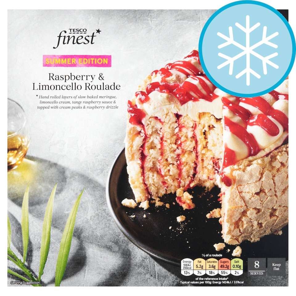 Tesco Finest Raspberry and Limoncello Vertical Roulade 610g