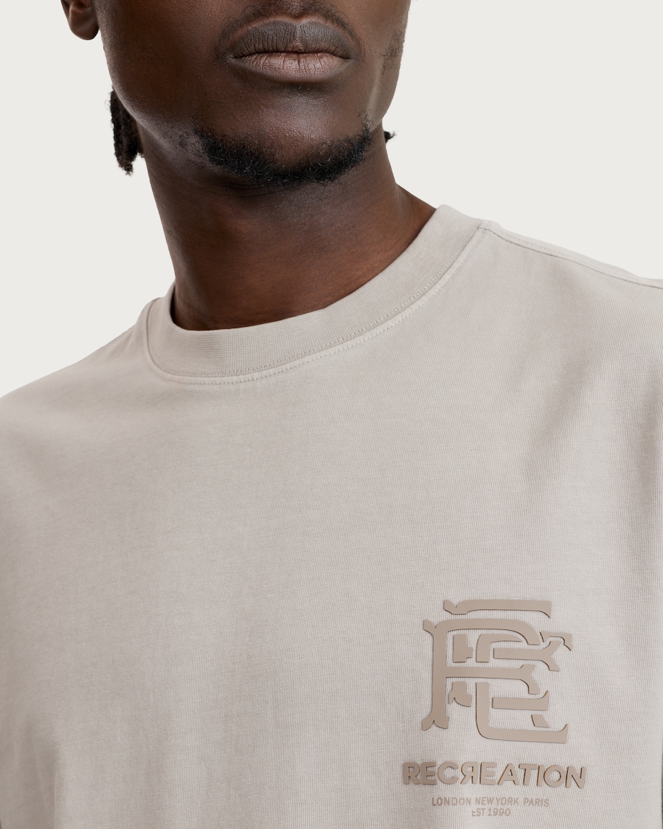 image 1 of F&F Active EVERYHOUR Pure Cotton Short Sleeved Oversized Fit T-Shirt in Grey