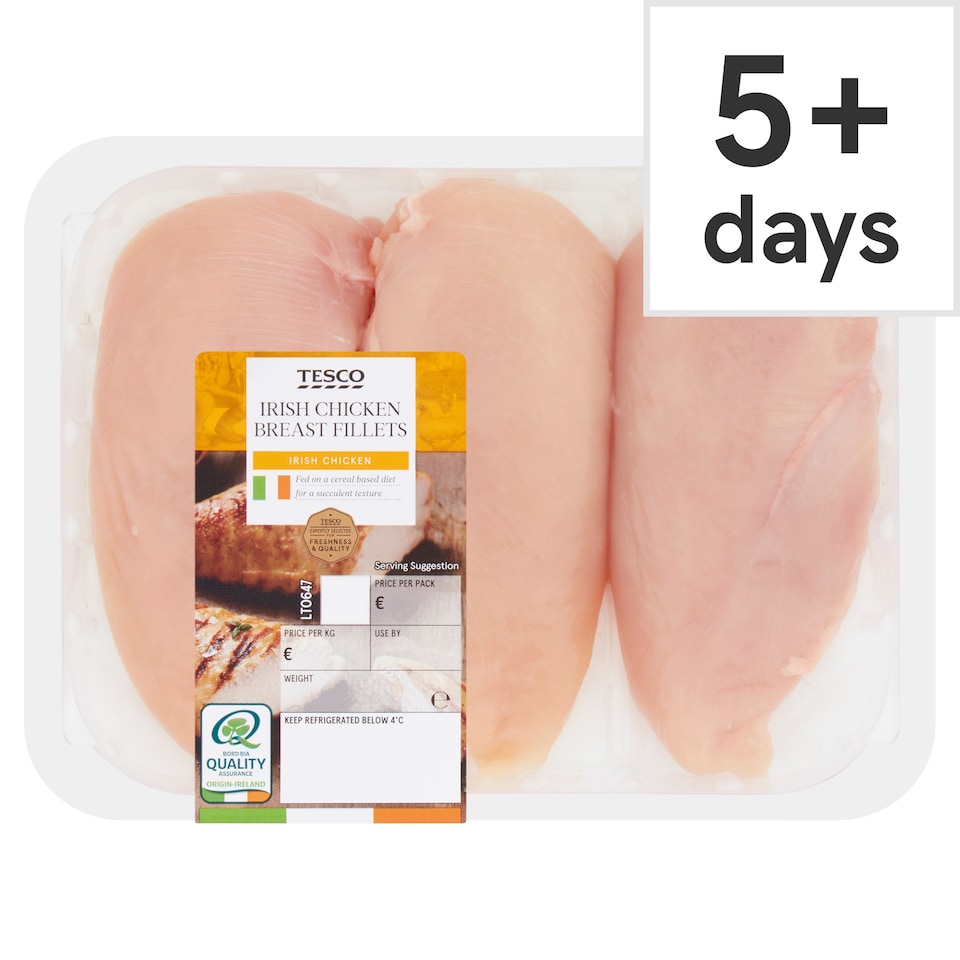 Tesco Irish Chicken Breast Fillets 500G