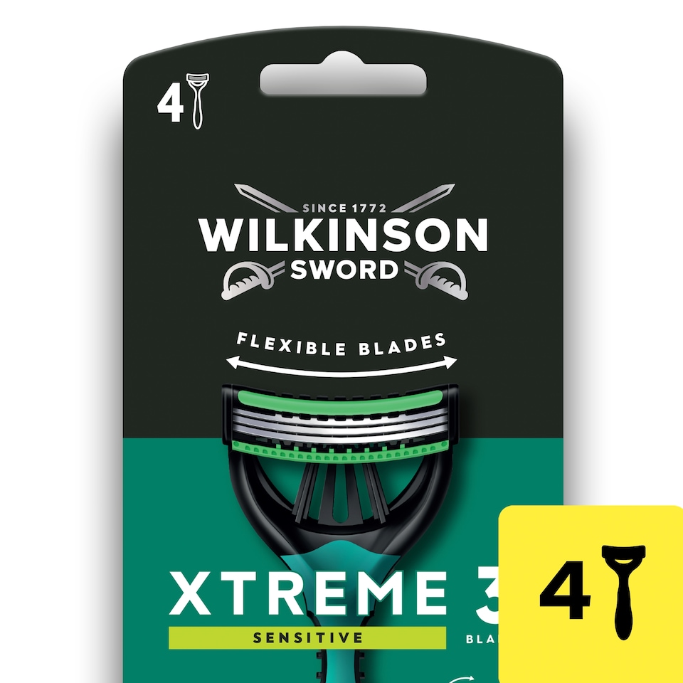 Wilkinson Sword Xtreme 3 Sensitive Comfort Men's Disposable Razors x4